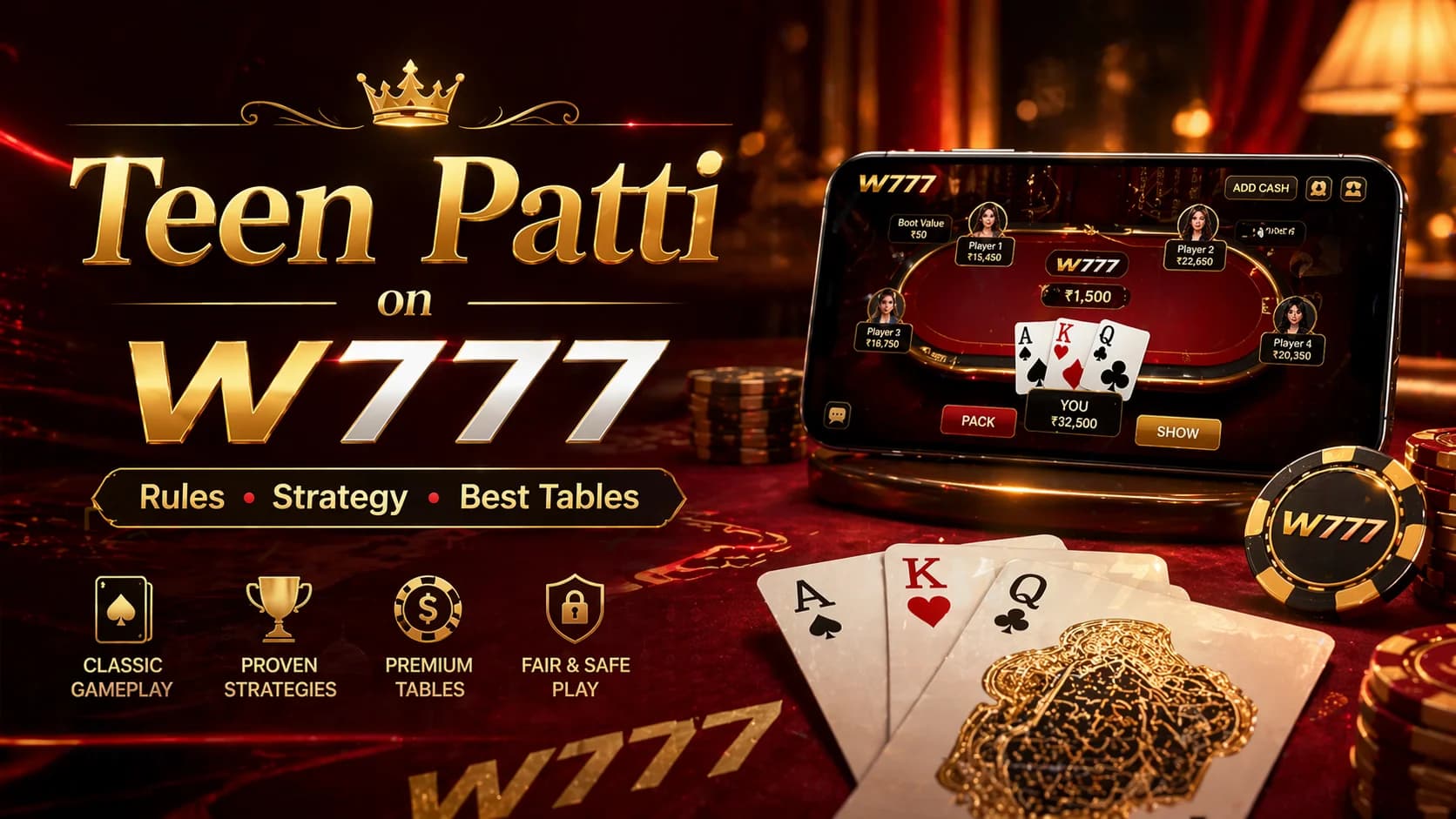 Teen Patti on W777: Rules, Strategy, and Best Tables