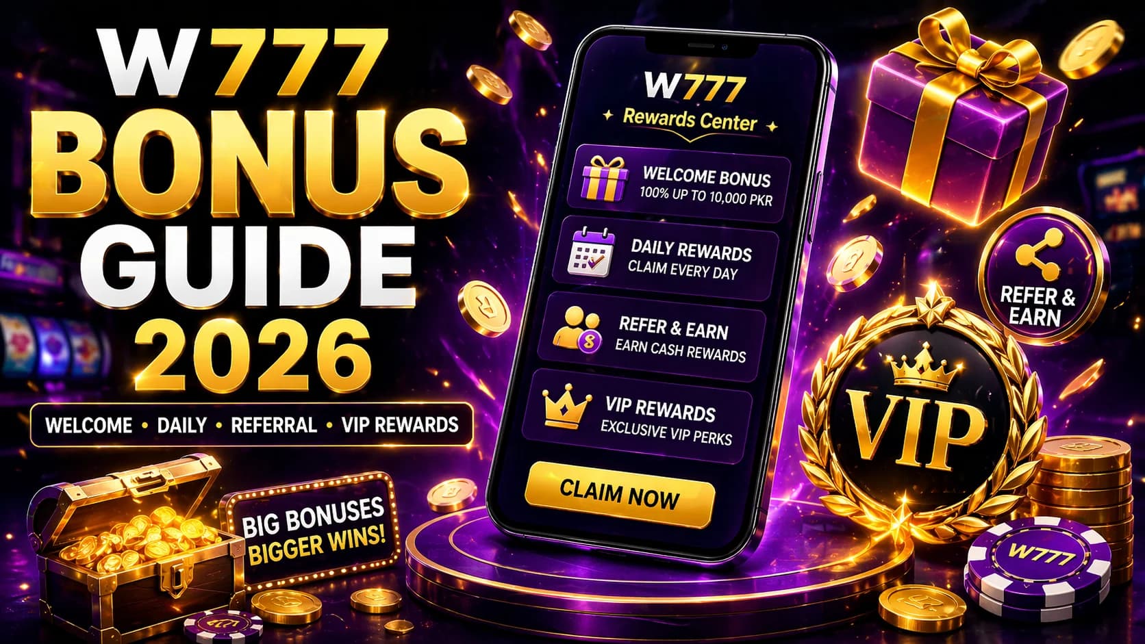 W777 Bonus Guide: Welcome, Daily, Referral & VIP Rewards (2026)